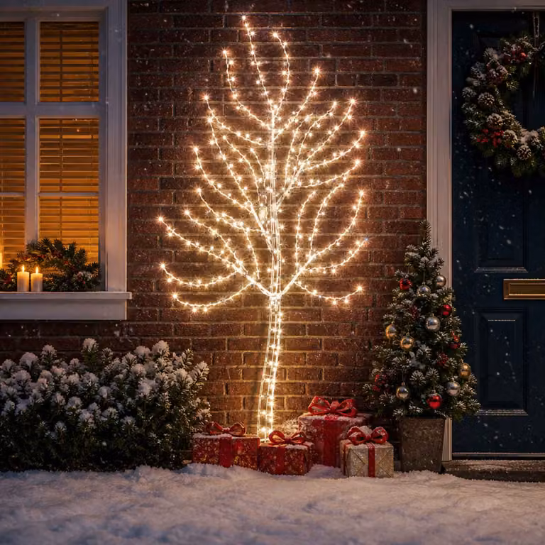 vidaXL Albero di Natale da parete a LED 180 cm 200 LED Bianco freddo