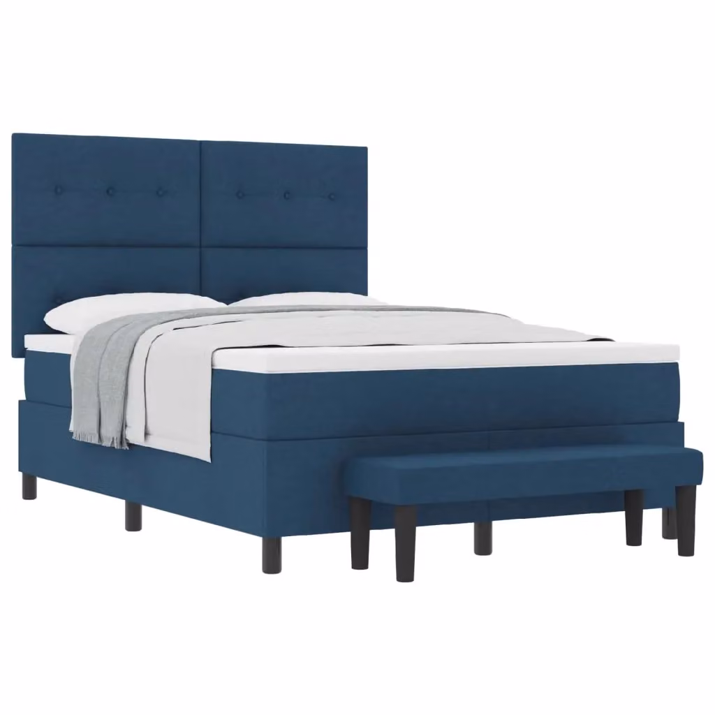 Letto ibrido con materasso e testiera vidaXL in tessuto blu L 140 x P 200 cm – 2