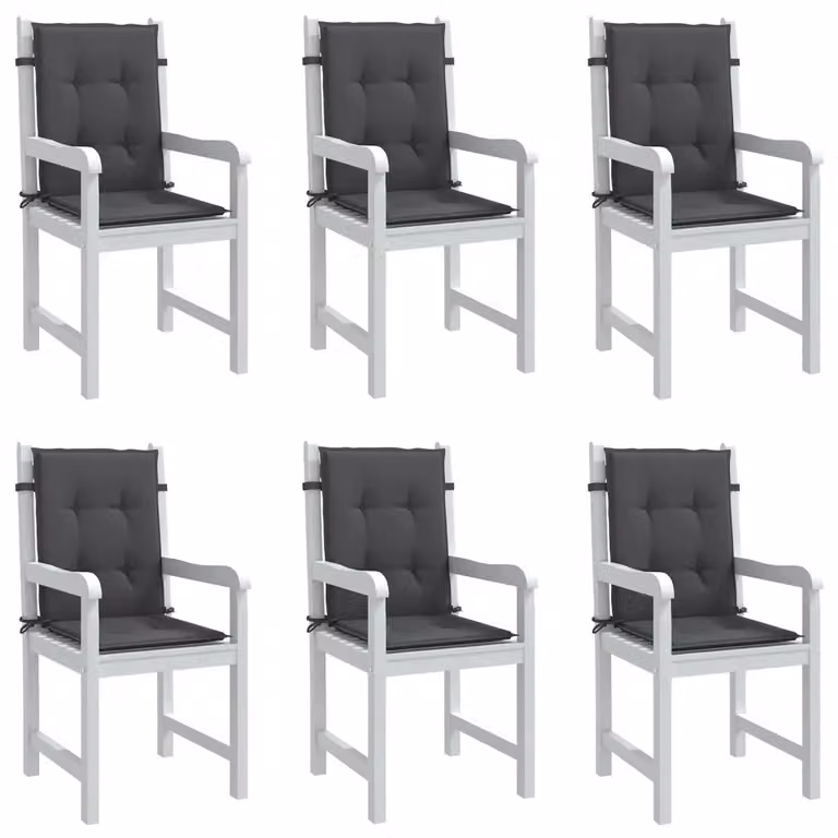 Set di 6 cuscini per sedia vidaXL in poliestere, colore antracite, L 100 cm x P 50 cm x H 4 cm