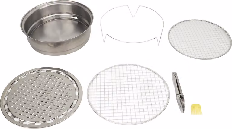 Barbecue a carbonella rotondo portatile Fornello compatto multifunzionale per picnic e campeggio