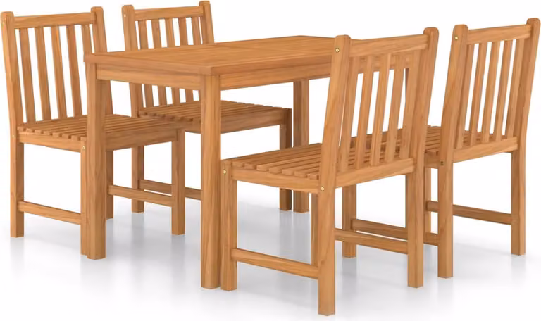Set da pranzo da giardino 5 pz 120x70 cm in legno massello di teak
