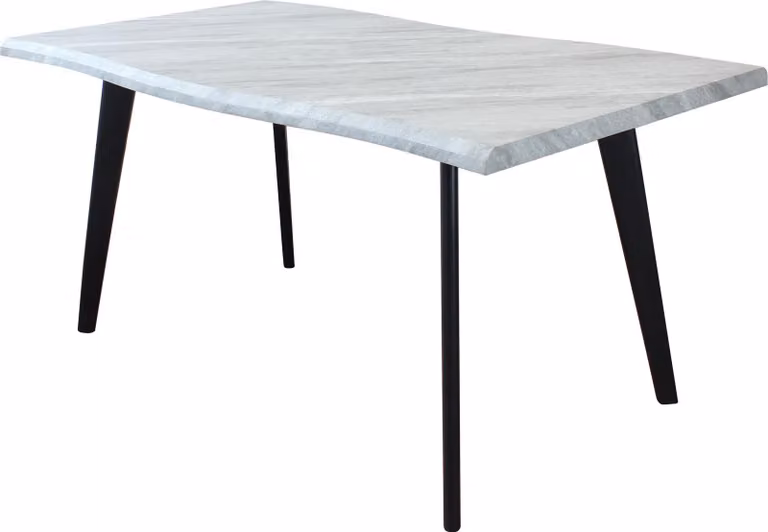 Milani Home - tavolo da pranzo fisso 160 x 90 x 75 cm, grigio chiaro, piano in melaminico effetto pietra