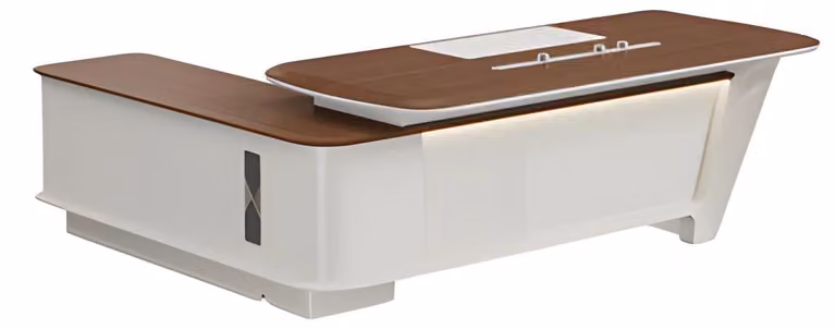 Büro modern Holz futuristisch Office Eckschreibtisch Arbeitszimmer
