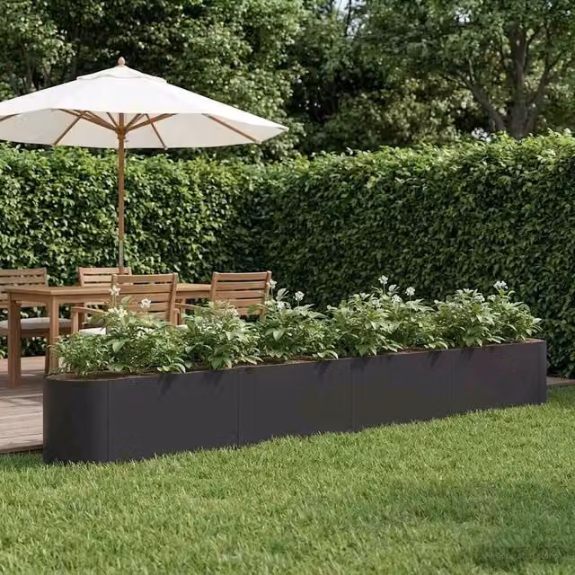 Letto rialzato da giardino vidaXL in acciaio nero L: 360 cm, P: 40 cm, H: 40 cm