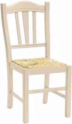 Set di 2 sedie country in legno di faggio beige con seduta in paglia MOBILI 2G L/P/H: 43 x 48 x 95 cm
