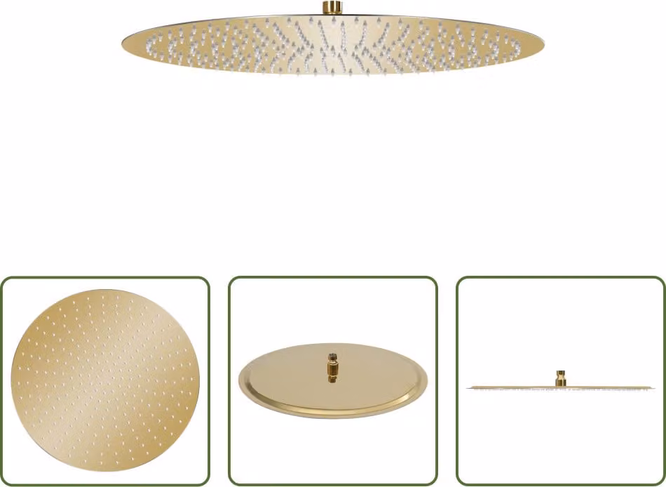 The Living Store Doccia a pioggia in acciaio inox rotonda da 50 cm Golden