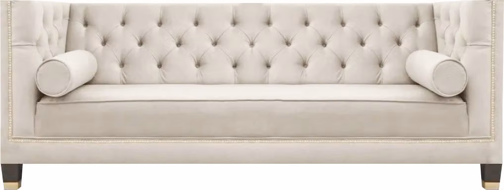 Chesterfield Weiß Sofa Couch Dreisitze Wohnzimmer Designer Möbel