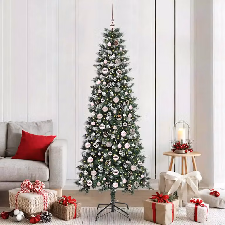 Albero di Natale artificiale vidaXL verde con luci LED bianco caldo, Altezza: 210 cm