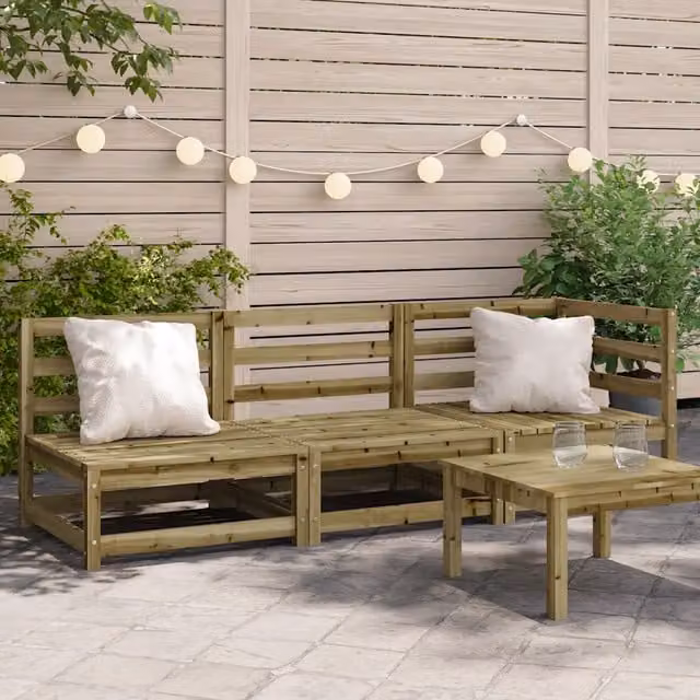 Divano da Giardino a 3 Sedute in Legno Impregnato di Pino 837955