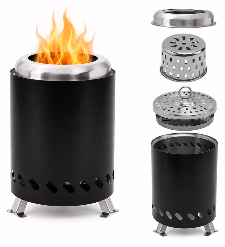 Camino portatile in acciaio inossidabile - Mini focolare senza fumo