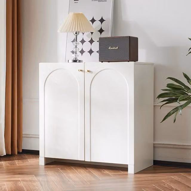 Buffet moderno Xylo con 2 porte, colore bianco, L 80 cm x P 40 cm x H 80 cm – 1