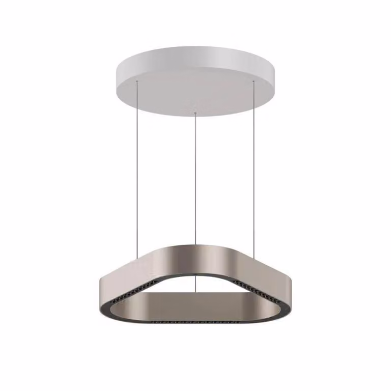 LOOM DESIGN Lampada LED a sospensione Trigon di DESIGN, color crema, alluminio, 40 cm Trigon, dimmerabile, Crema / Ambra, Soggiorno / Sala da pranzo, Alluminio, Moderno