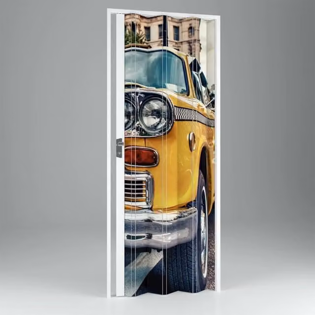 Porta a soffietto da interno in PVC FORTE mod. Vera colore giallo L: 102 cm, H: 214 cm