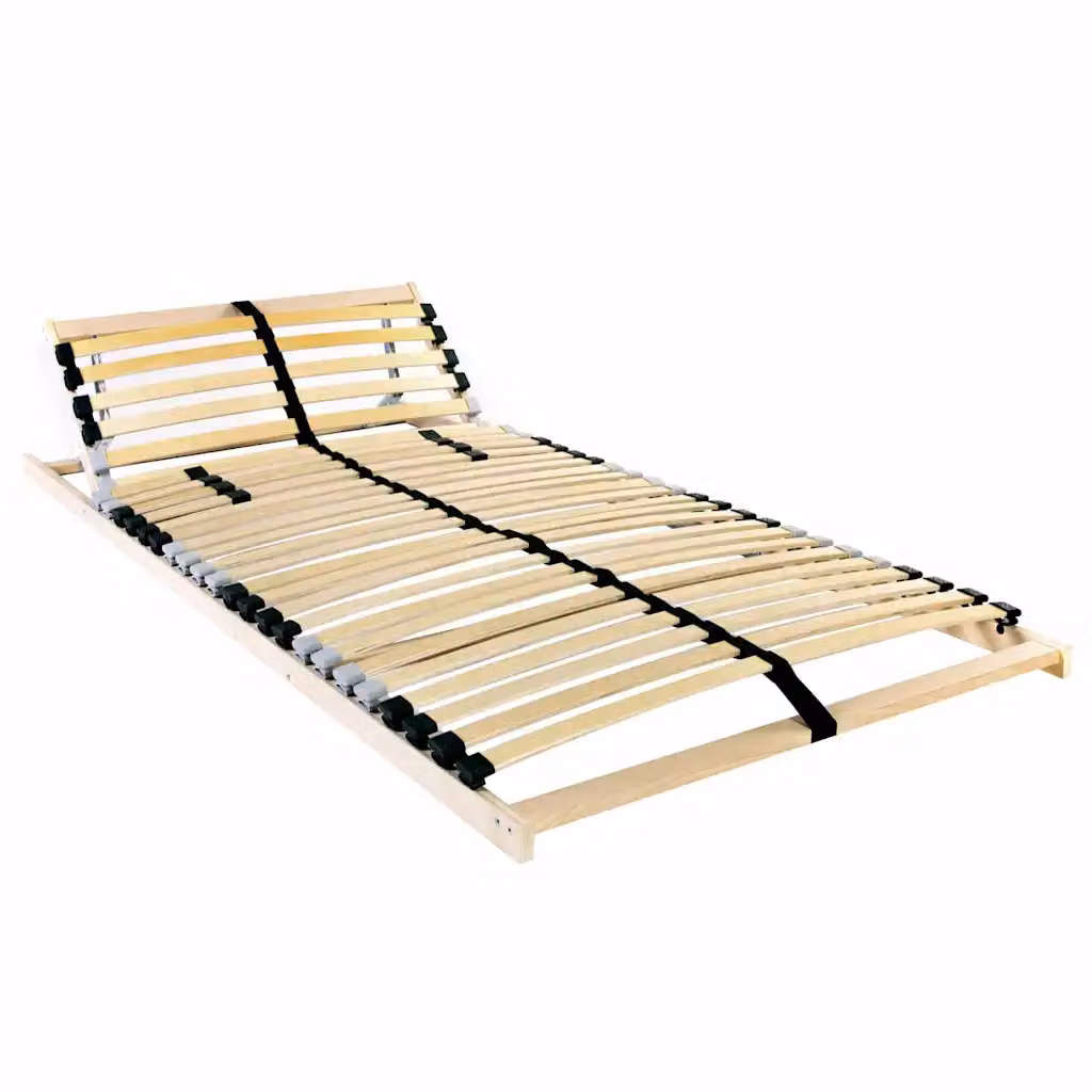 vidaXL Base a doghe Marrone 100 x 190 cm Legno massello di faggio
