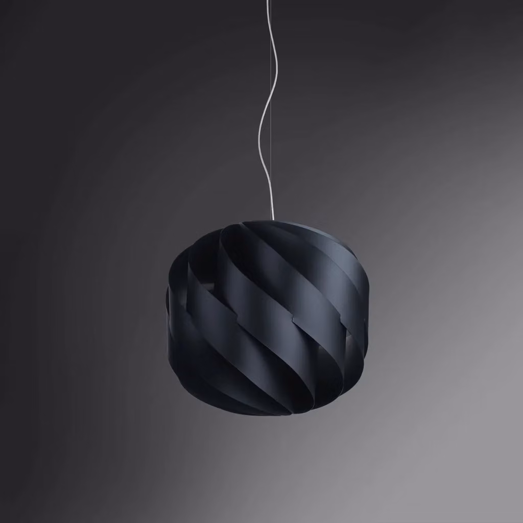 Lampada a sospensione moderna Linea Zero Globe Polilux nero e metallo cromo, diametro: 40 cm, attacco E27 – 2