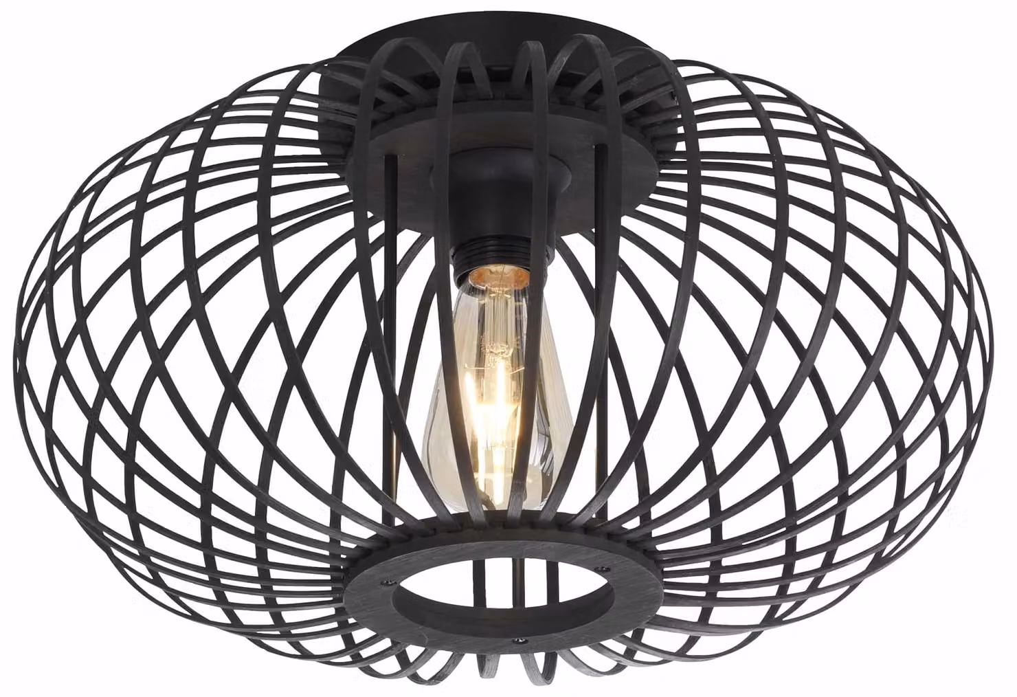 Lampada da soffitto, legno naturale, H 23 cm