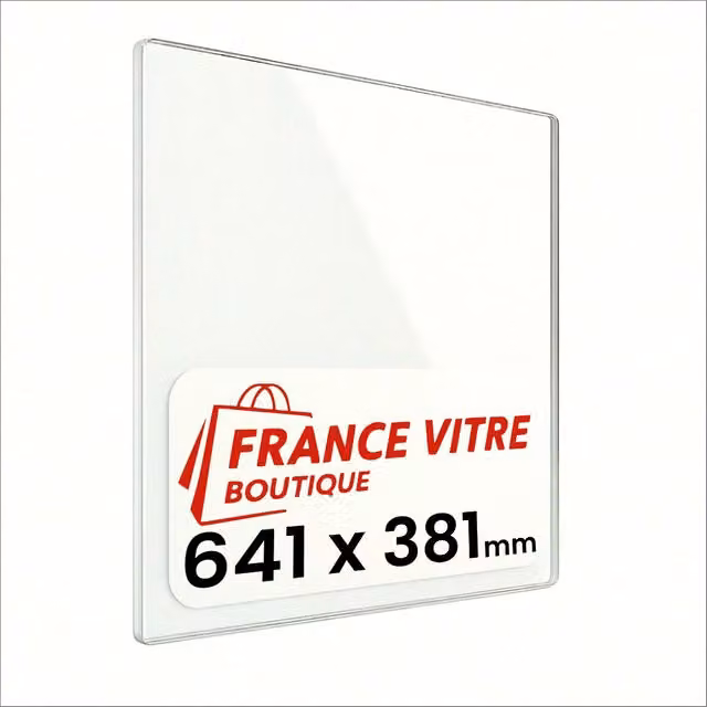 641 x 381 x 4 mm - Vetro per stufa a legna - vetro camino di ricambio - vetro per caminetto resistente al fuoco - France Vitre