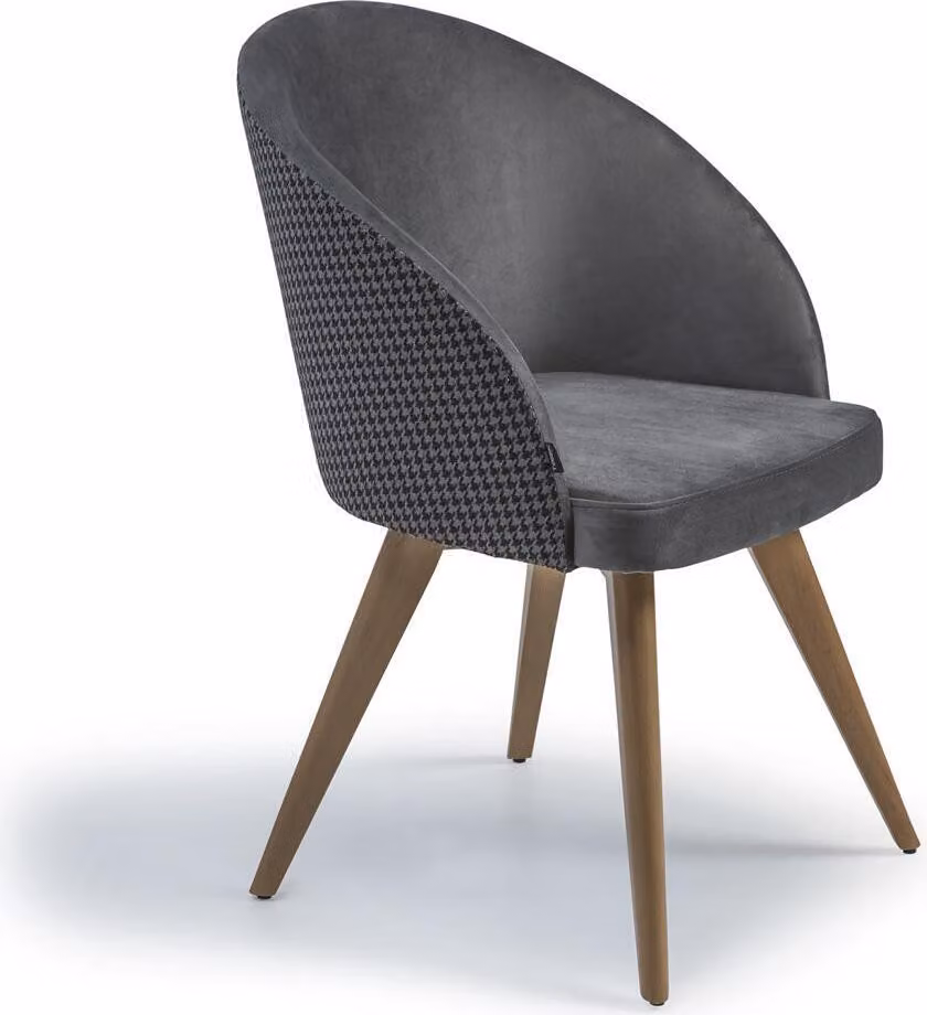 Designer Luxus Esszimmer Stuhl mit Armlehnen Grau Modern Polstersitz