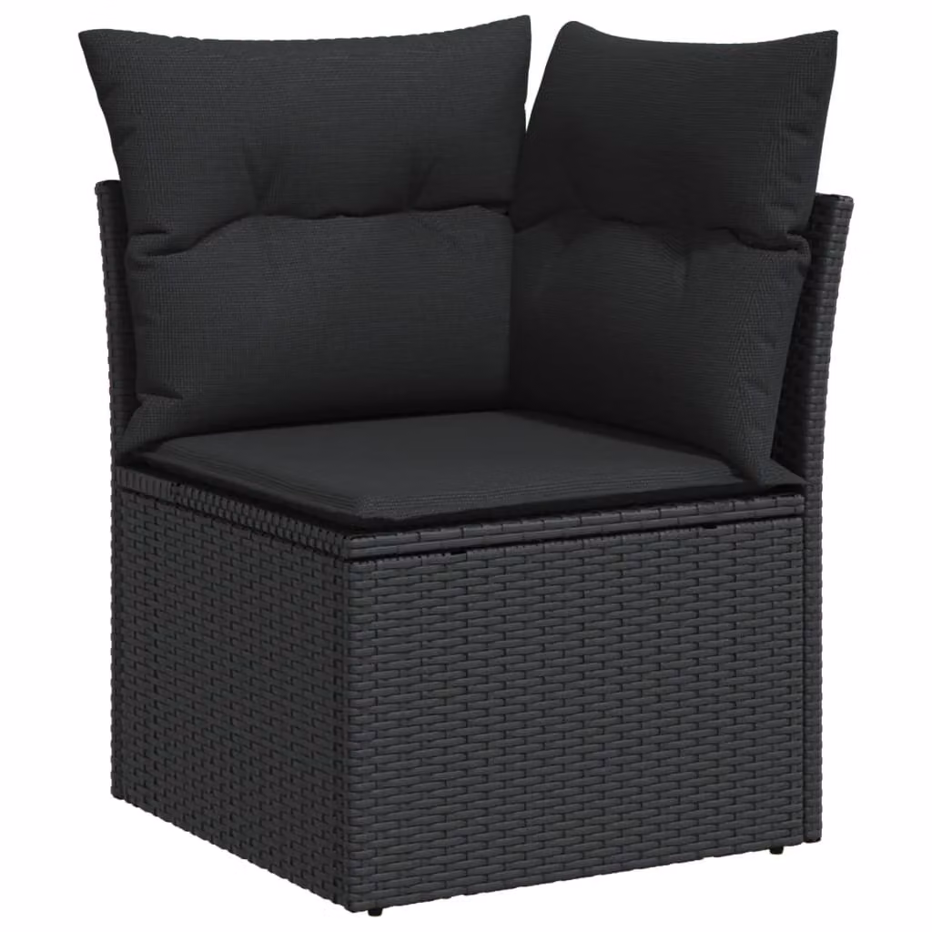 vidaXL Set di divani da giardino a 6 pezzi con cuscini in rattan nero