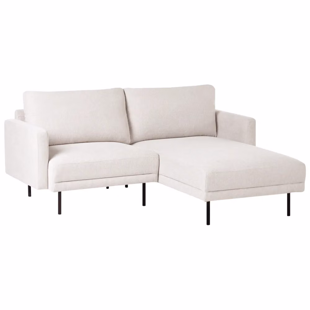 Divano angolare sinistro BELIANI beige in tessuto con schienale imbottito e gambe in metallo, design moderno e minimalista, L/P/H: 192 x 155 x 85 cm – 2