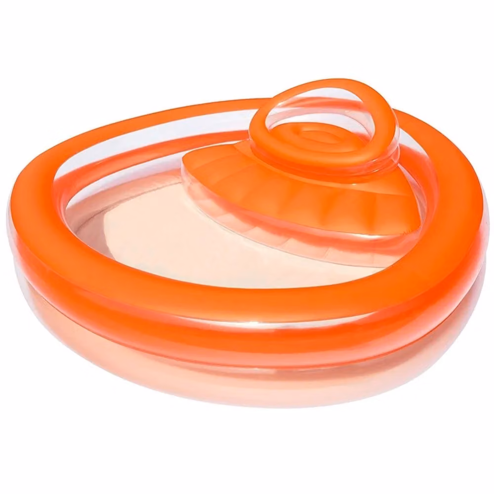 Piscina Gonfiabile Rotonda Trade Shop Traesio con Seduta e Schienale, Arancione, L: 232 cm, P: 229 cm, H: 63 cm – 2
