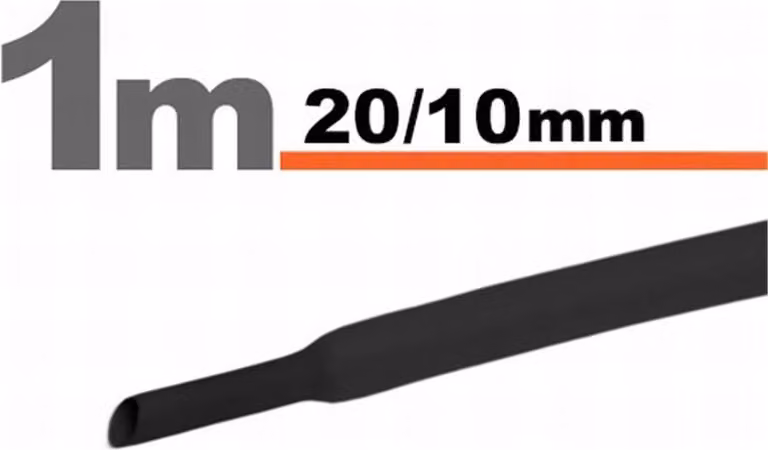 Tubo termoretraibile 20mm/10mm DRS20-10/BK
