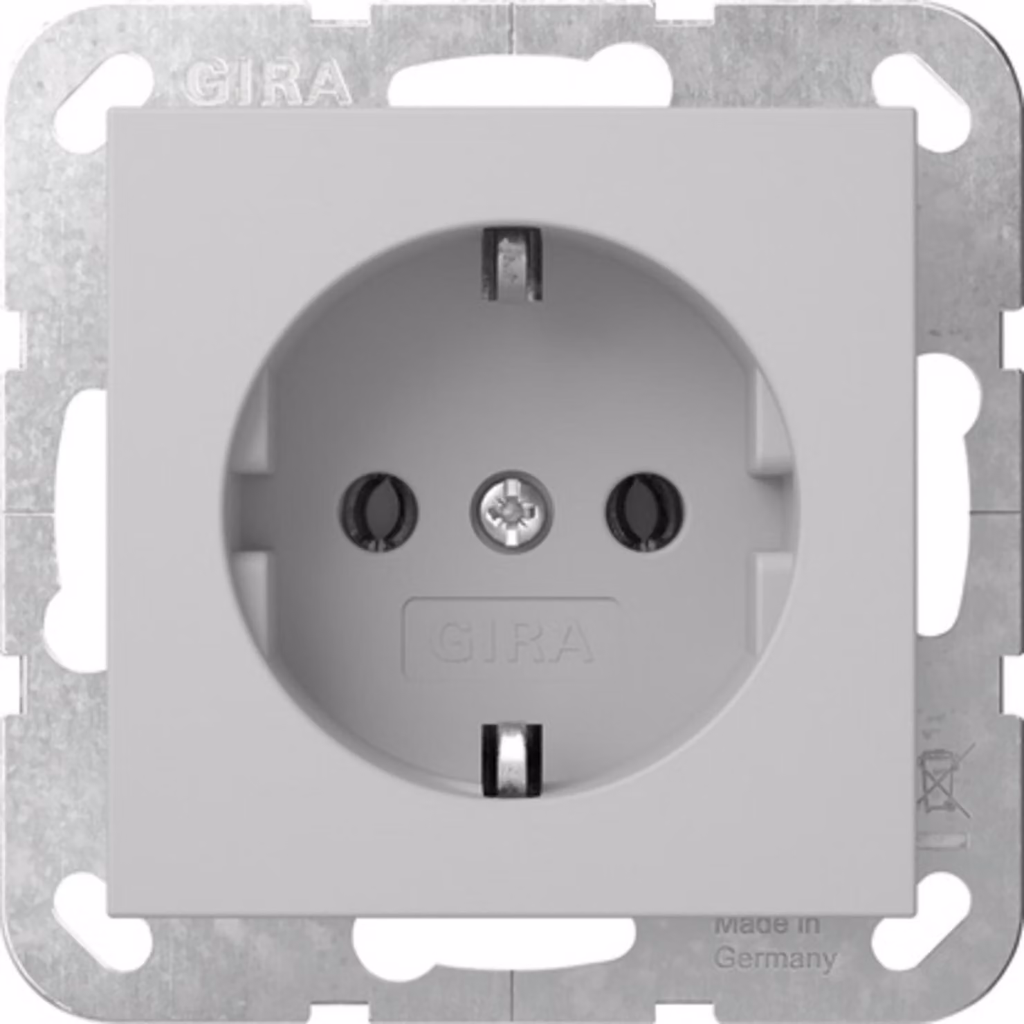 Gira SCHUKO-Steckd. o.Kr. Sistema 55 Grigio m 4466015