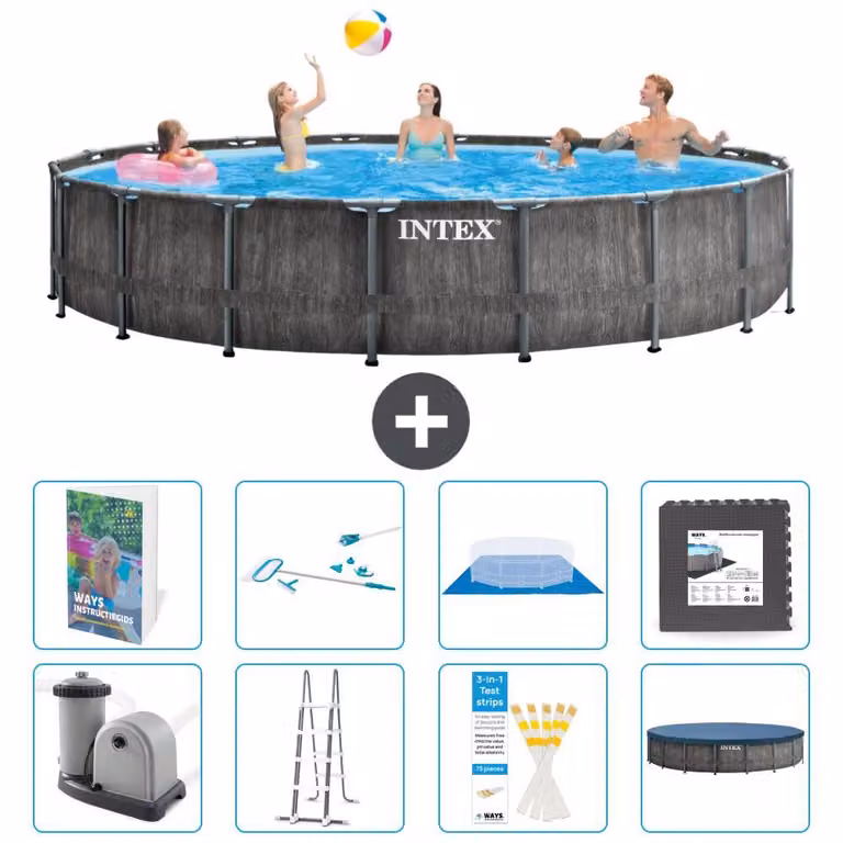 Struttura per piscina a forma di prisma - 549x122 cm - composta da 7 elementi - modello S565