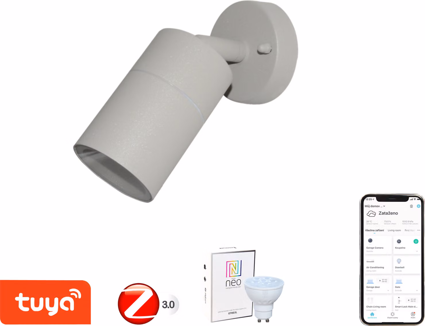 Immax NEO PARED Smart faretto da soffitto/parete grigio per esterni GU10 Zigbee 3.0