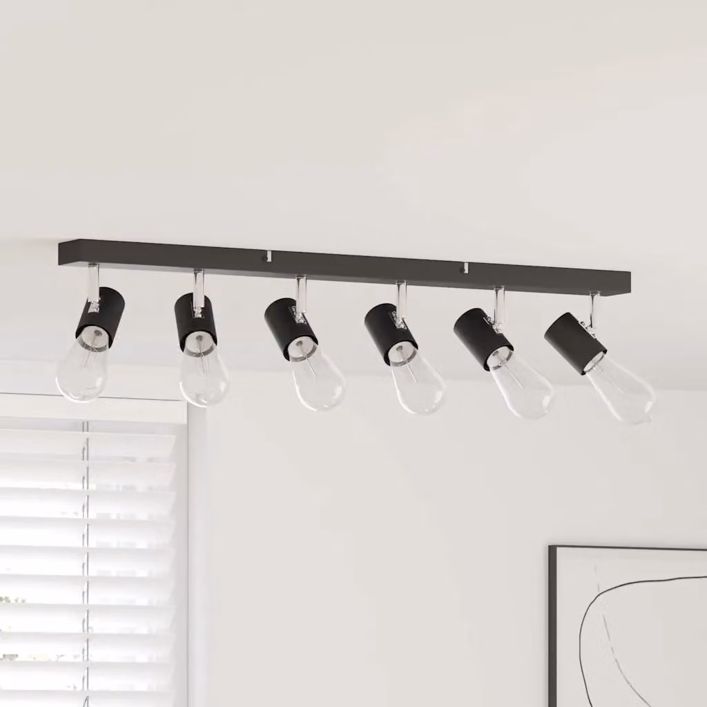 Faretto da soffitto regolabile vidaXL in metallo nero L: 73 cm, P: 6,5 cm, H: 11,5 cm