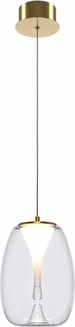 Lampadario moderno sospeso Maytoni Splash con LED integrato dimmabile in oro e vetro trasparente o grigio