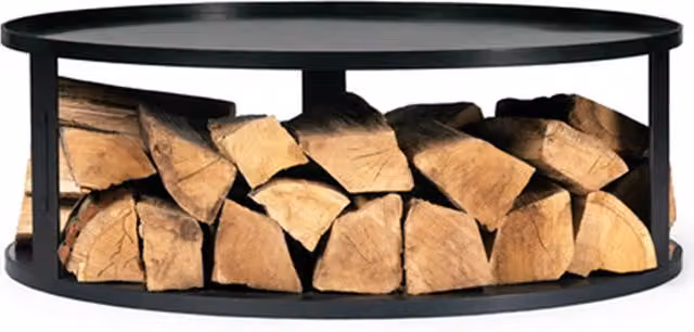 Base per barbecue Cook King con deposito per legna in acciaio nero, Diametro: 62 cm