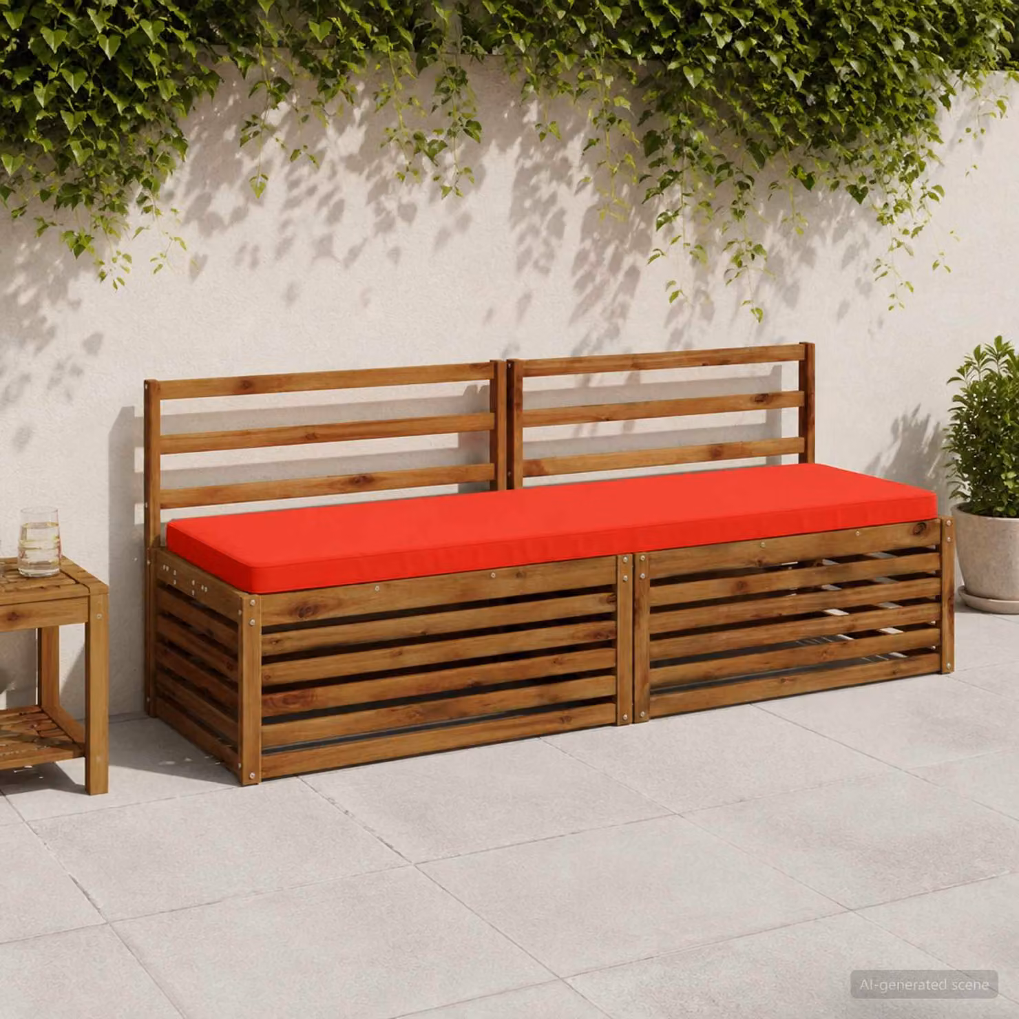 Cuscino per Panchina vidaXL VUGHT Rosso in Poliestere con Rivestimento Rimovibile e Resistente ai Raggi UV