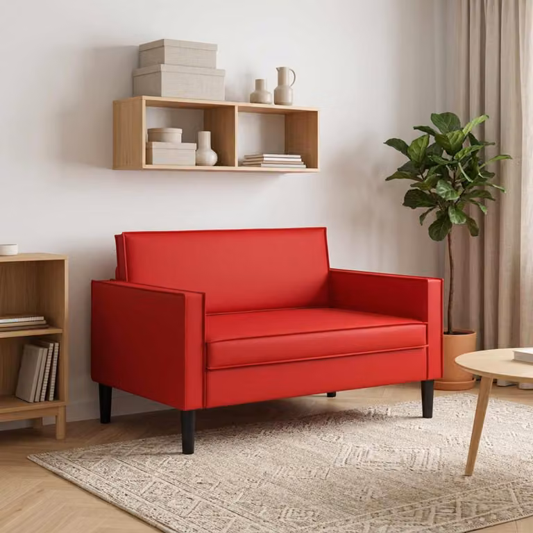 Poltrona XXL vidaXL in similpelle rossa con braccioli e design moderno per soggiorno o camera da letto