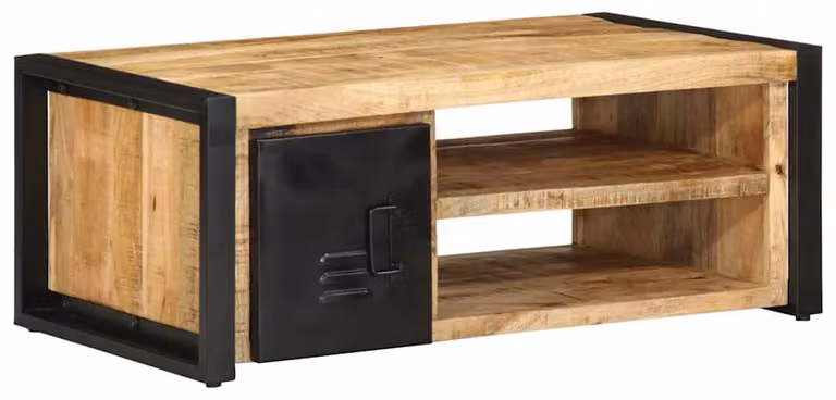 vidaXL Tavolino 90x50x36 cm Legno massiccio grezzo di mango