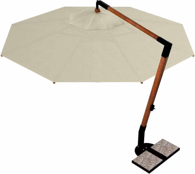 Ombrellone da giardino decentrato Danieli Lisbona in legno con telo in acrilico beige, Ø 3 m