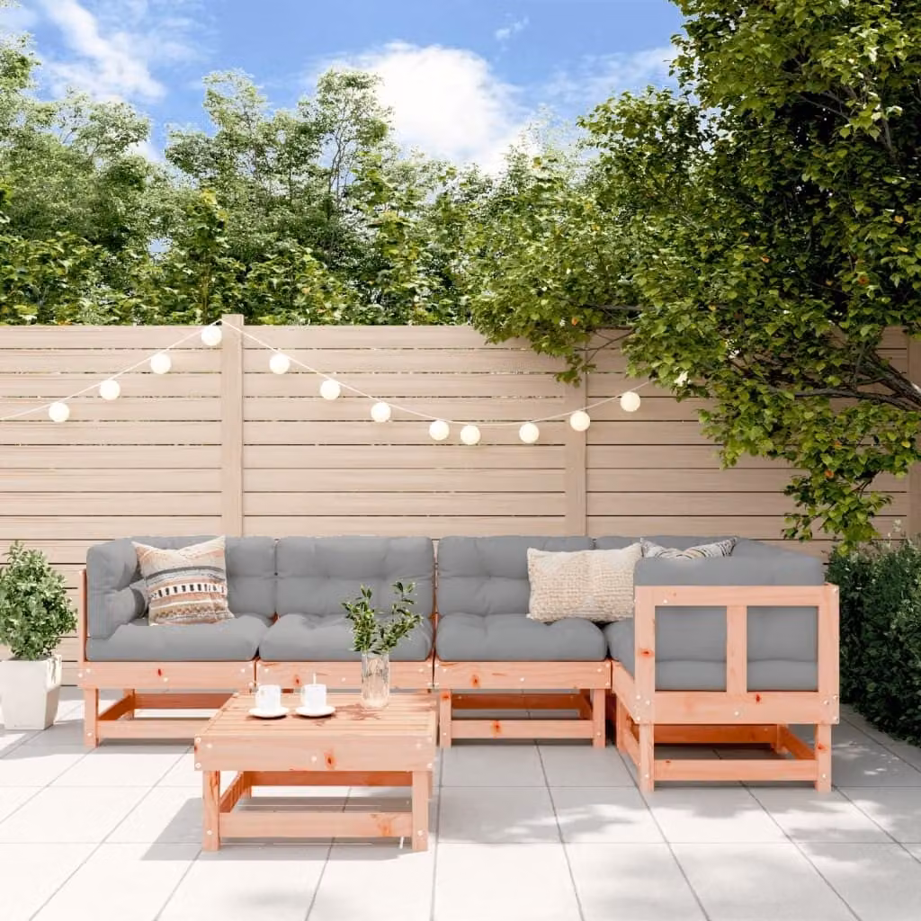 Maison Exclusive - Set da giardino da 6 pezzi con cuscini, in legno massello di douglasia
