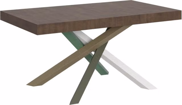 Tavolo allungabile moderno Itamoby marrone con piano in laminato e struttura in metallo L/P: 160 x 90 cm, estensibile fino a 420 cm