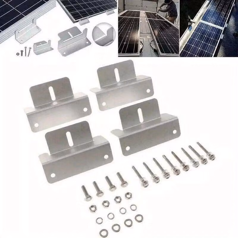 Supporti per l'installazione di pannelli solari - Set da 32 pezzi - Supporti in alluminio leggeri - Adatti per tetti, cortili e impianti solari off-grid