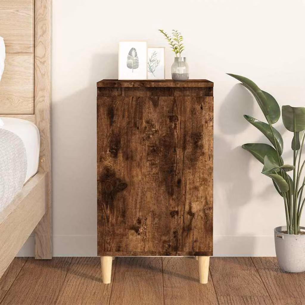 Comodino sospeso vidaXL in legno multistrato e MDF, colore marrone, L: 40 cm, P: 35 cm, H: 70 cm