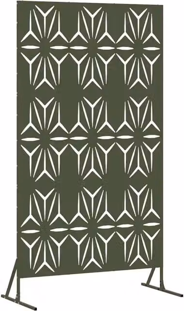Paravento Schermo per Privacy Oliva in Acciaio L/P/H: 100 x 50 x 180 cm