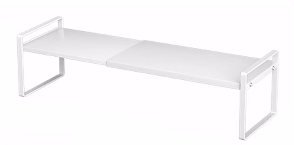 Omgoods - Organizzatore estraibile per la cucina - Scaffale metallico regolabile - Bianco
