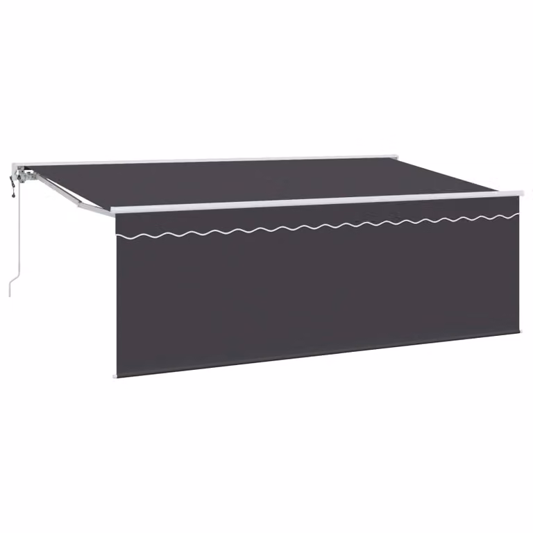 Tenda retrattile semi-cassonata vidaXL in poliestere e alluminio, colore antracite e bianco, L: 400 cm x P: 200 cm
