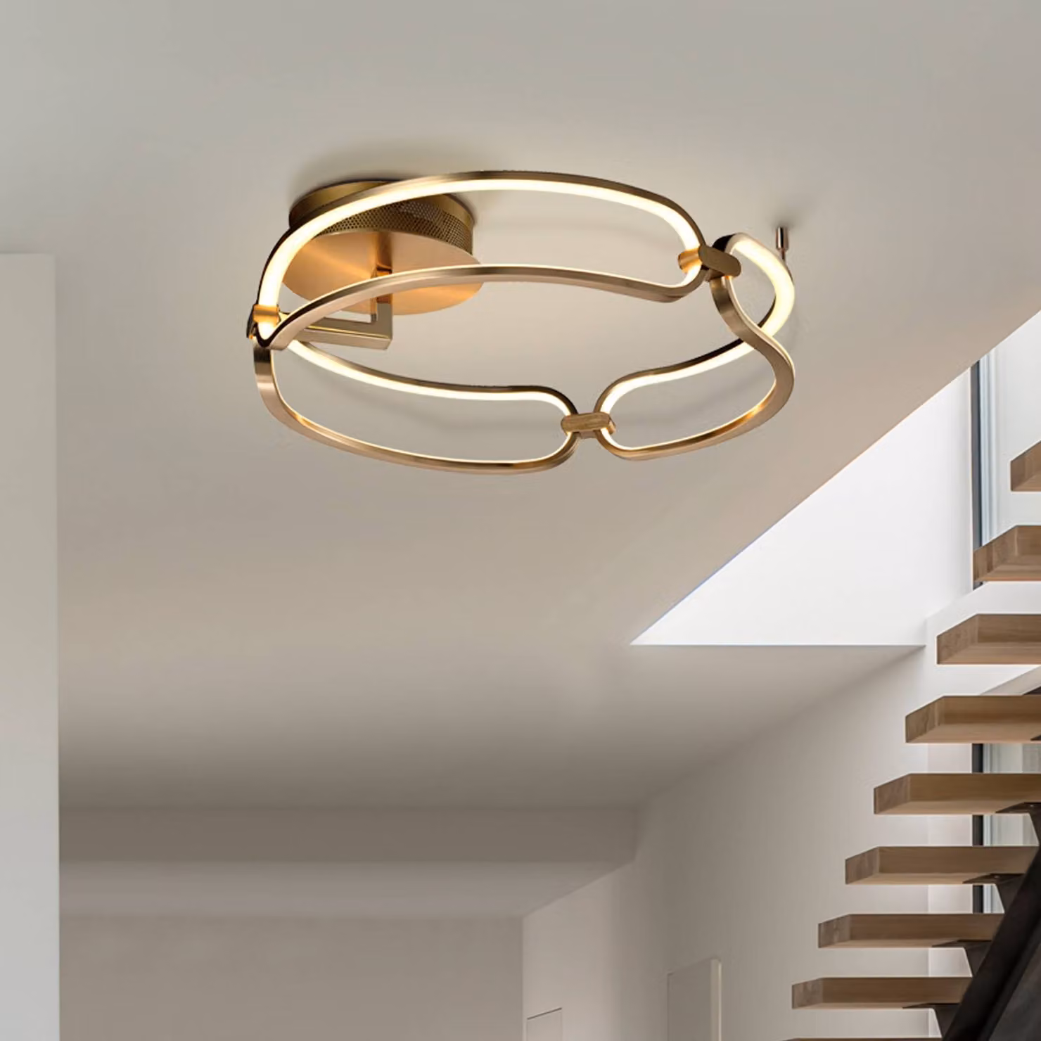 Schuller Valencia Plafoniera a LED Colette, Ottone / Oro, Soggiorno / Sala da pranzo, Alluminio, Moderno, Plafoniera LED