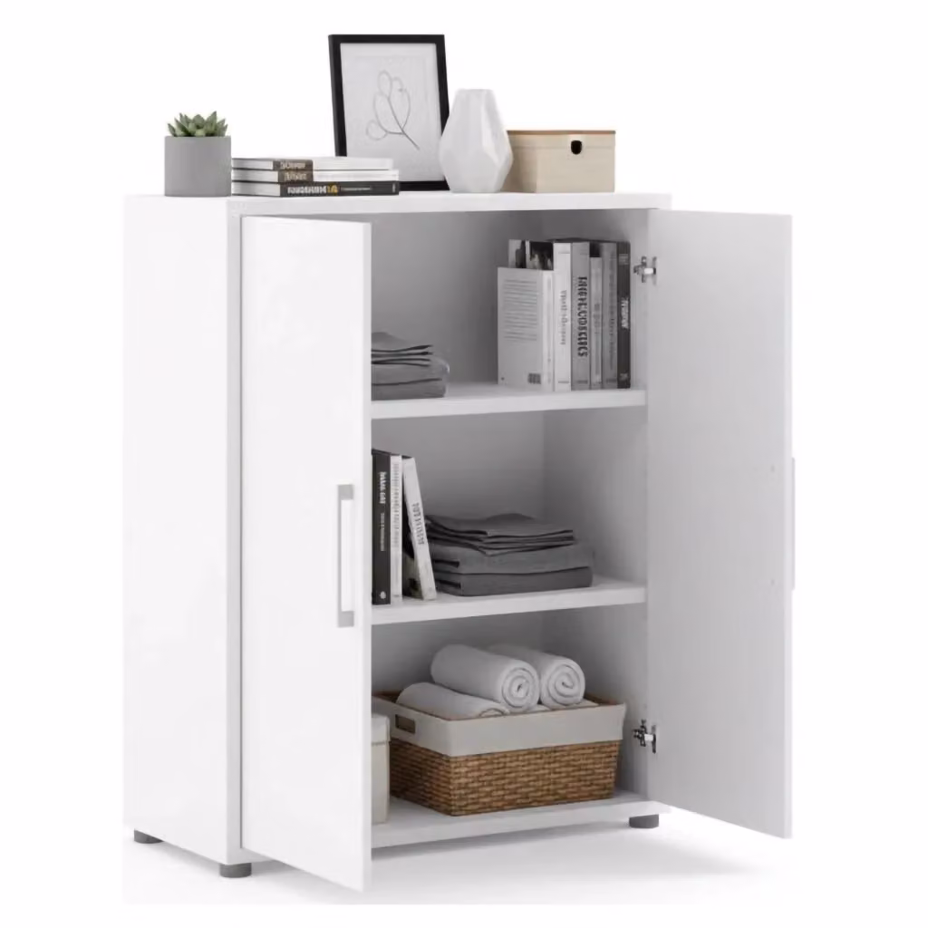 Credenza Warszawa DMORA, Buffet e Madia da Soggiorno o Cucina, Bianco Opaco, L 89 cm x P 40 cm x H 113 cm – 2