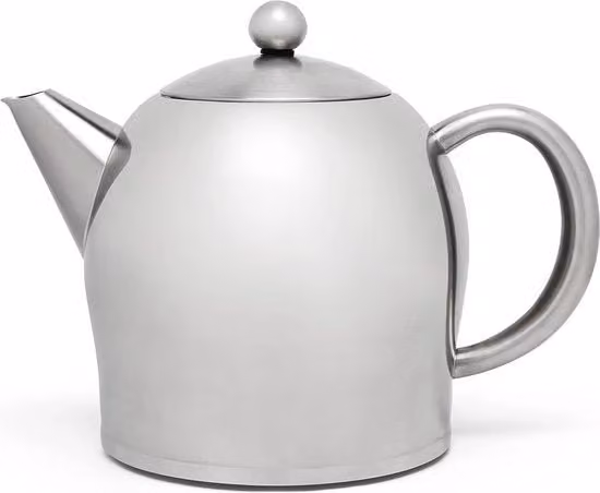 Theepot in acciaio inossidabile da 1,0 L con finitura argentea