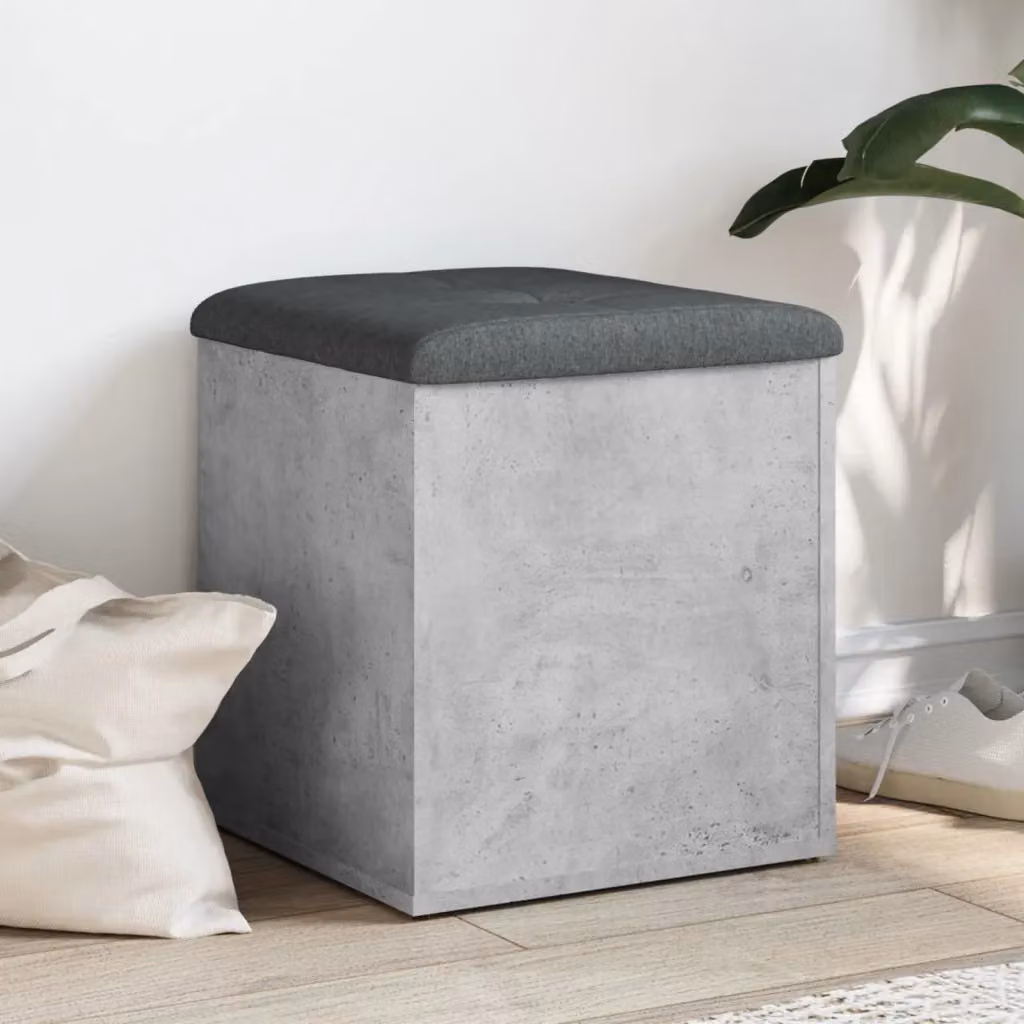 Panca moderna vidaXL in legno e tessuto grigio per soggiorno o ingresso L/P/H: 42 x 42 x 45 cm