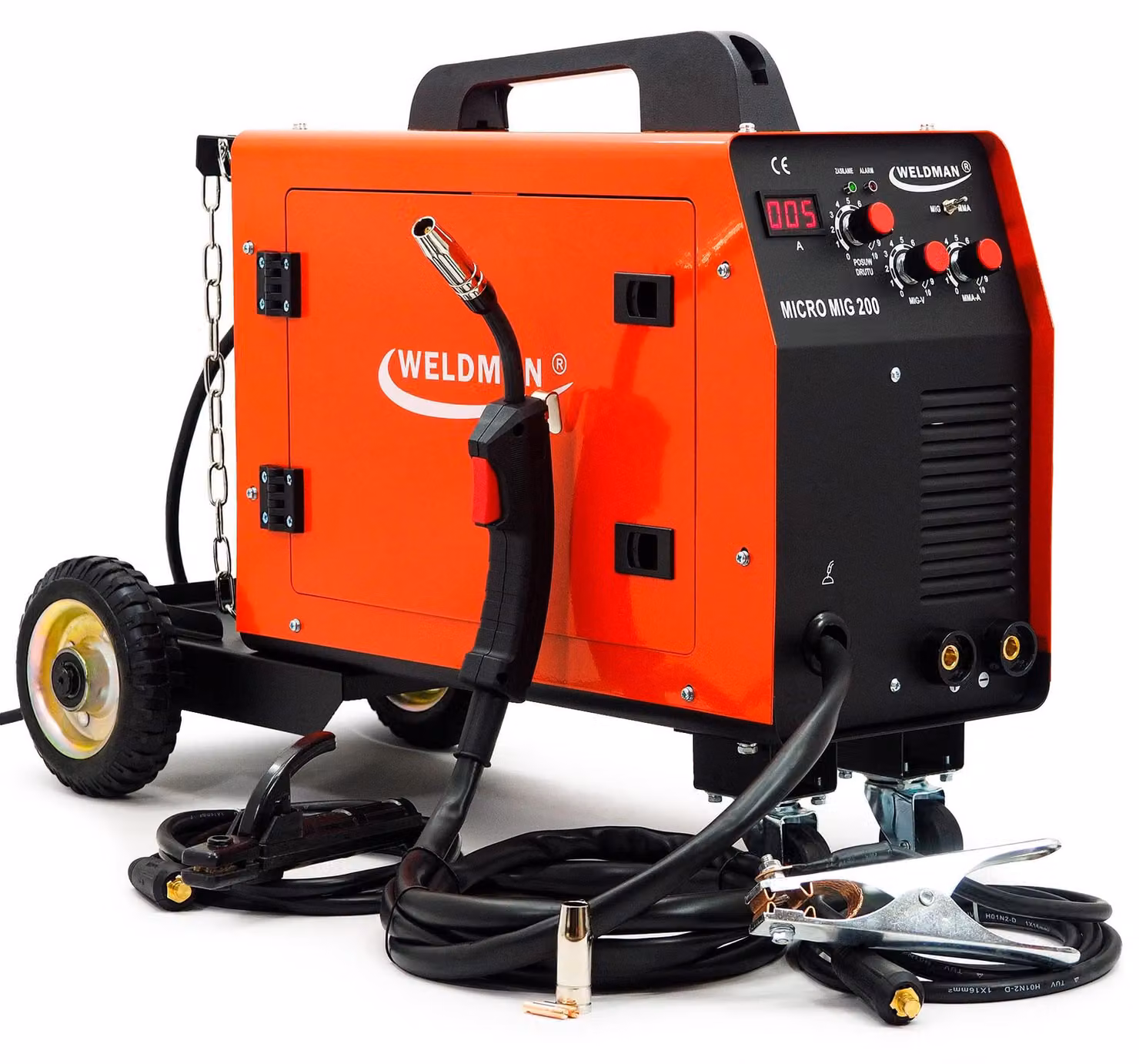 Saldatrice inverter MIG/MAG da 200 Ampere - Include kit di accessori e 5 kg di filo di saldatura