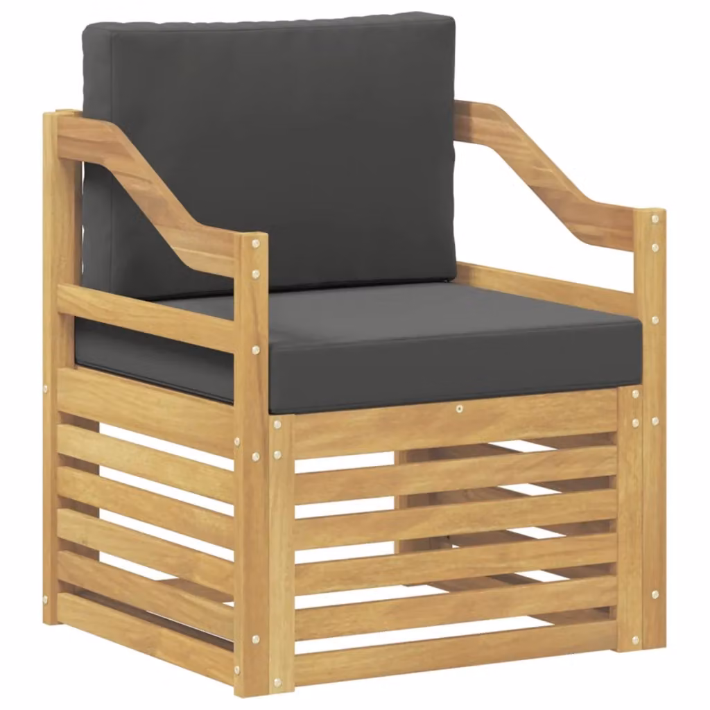 Divano da esterno moderno DESIGN IN in legno di acacia con cuscini bianchi e antracite – 2