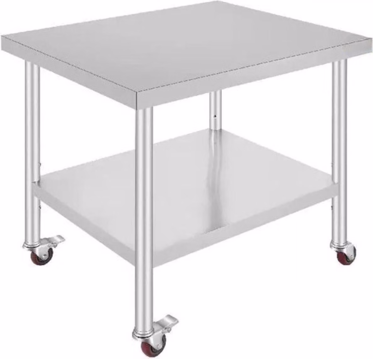 Tavolo da lavoro in acciaio inox - Commerciale - Mobile - Argento - 95×61 cm